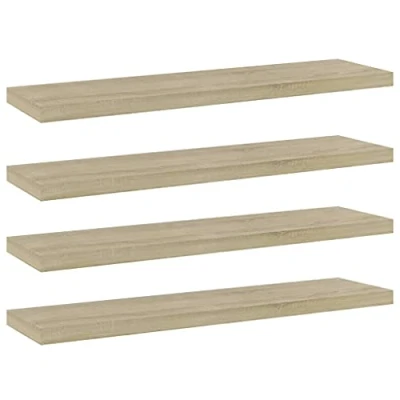 Imagen de vidaXL 4X Estante de Estantería Estudio Salón Decoración Libros Librería Librero Biblioteca Tablero Extra Contrachapada Roble Sonoma 40x10x1,5cm