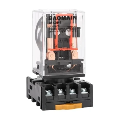 Imagen de Baomain relé de potencia MK2P I AC 220 V bobina DPDT 8 pines con Plug in Terminal Socket