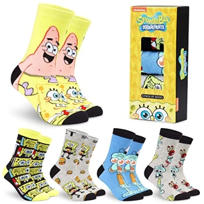 Imagen de SpongeBob Squarepants Calcetines Hombre Divertidos de Bob Esponja Pack 5 (Amarillo)