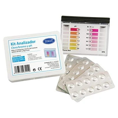 Imagen de Tamar Test Kit DPD1 Cloro/Bromo y pH, medidor de pH para piscinas, En Pastillas