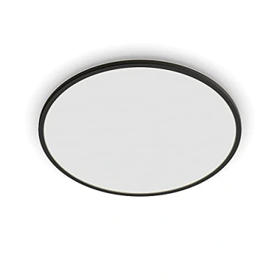 Imagen de Philips Plafón Superslim, lámpara LED de techo funcional, color negro, luz blanca cálida regulable, 27K 36W
