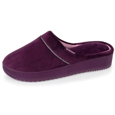 Imagen de Isotoner Zapatillas para mujer, ultra cómodas, con memoria de forma, modernas, suela plataforma 3,7 cm, berenjena, 39 EU