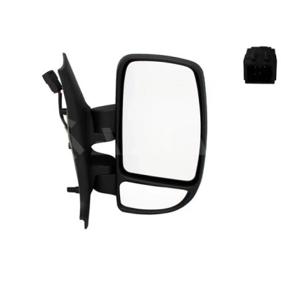 Imagen de espejo retrovisor Alkar 9226905 derecha negro eléctrico calefactable, con gran angular, brazo corto de espejo, convexo para vehíc. volante