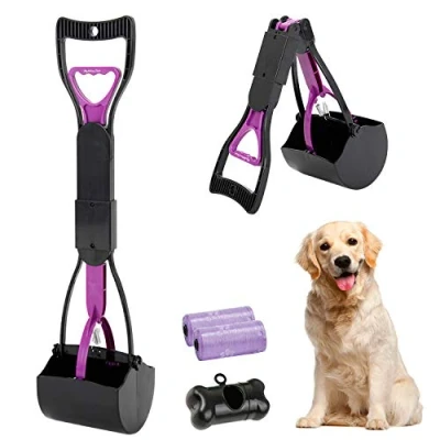 Imagen de HyAdierTech Recogedor de Dientes Mango Largo para Mascotas, Plegable, 60,96 cm, portátil, sólido dentado, Limpieza Arenas, Utensilios Gatos y Perros al Aire Libre/Interior