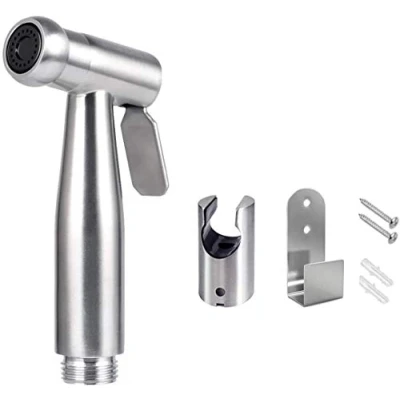 Imagen de Xocome Pulverizador de inodoro para bidet/pulverizador mano acero inoxidable con gancho, fácil instalar, higiene personal y rociador lavabo