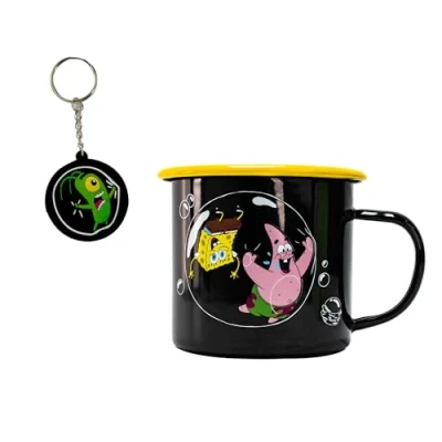 Imagen de Taza de Bob Esponja con llavero incluido, y Patricio burbujas, Official Merch