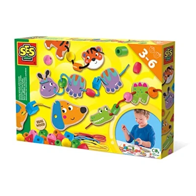 Imagen de SES Creative 14800 Animales con Cuentas para enhebrar, Multicolor, Youth Large / 11 13 (14800)