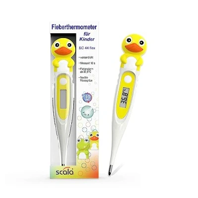 Imagen de Scala 014762 Sc 44 Duck Flex Speed 10 Sec. Termómetro Digital Fiebre Corporal Niños Adultos Medición Oral Rectal Axilar Preciso Rápido Seguro, Verde, Unisex, jaune