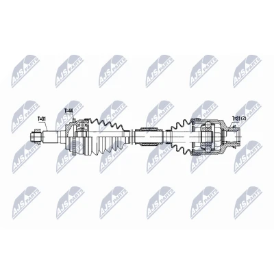 Imagen de NTY NPW MZ 086 Árbol de transmisión Eje delantero, izquierda 555 Caja cambios manual