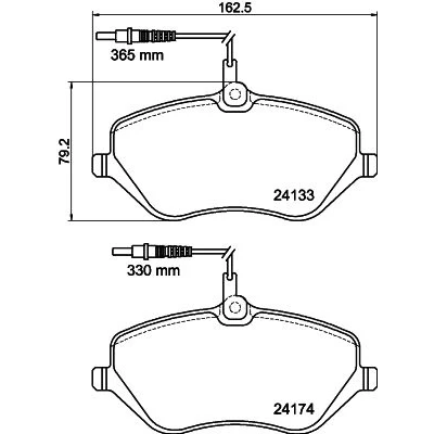 Imagen de HELLA 8DB 355 011 491 Juego de pastillas freno con contacto aviso desgaste incorporado accesorios PEUGEOT: 407 Berlina, SW