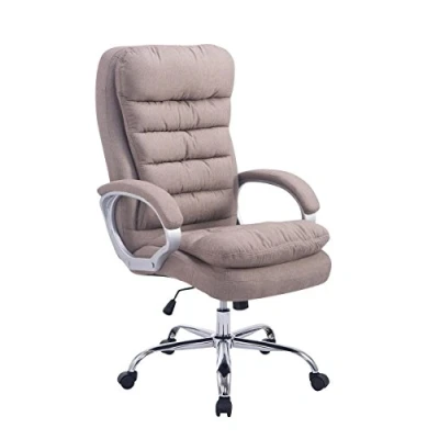 Imagen de CLP Silla De Oficina Ergonómica Vancouver En Tela &amp; Base con Ruedas I Escritorio Regulable Altura Giratoria, Color:Gris Pardo