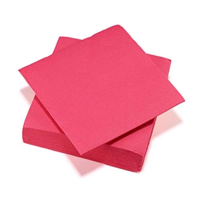 Imagen de Le Nappage Toallas de papel Tex Touch Color Fucsia certificadas FSC® Reciclables y Biodegradables Set 40 Servilletas Mesa Pink Large Format 38 x cm