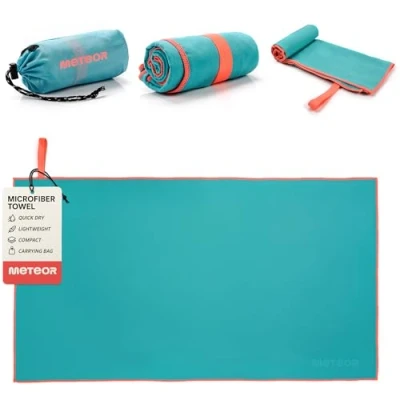 Imagen de meteor Toalla Microfibra Secado rápido Ultra Ligero Absorbente Ideal para Deporte Yoga Viajes Playa Campamento Baño Niños, Hombres y Mujeres Varios Tamaños Colores (50x90cm, Turquesa)
