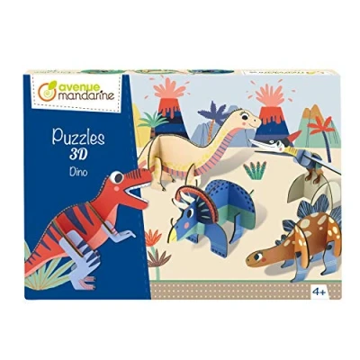 Imagen de Avenue Mandarine PU016C Caja de 5 puzles 3D para montar 29 x 7 15 cm, Dino
