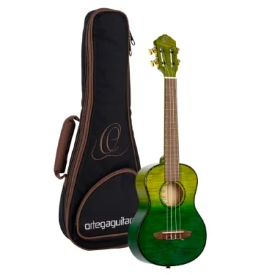 Imagen de ORTEGA Prism Series Tenor Ukulele tapa de arce flameado, fondo y aros /diapasón puente nogal / IVY Fade, RUPR