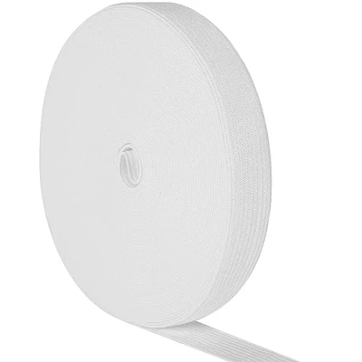 Imagen de ANDSHUAI Banda Elastica Costura,Cinchas Tapiceria 10mm,Goma Elastica,Goma Costura,Cinta Costura,Elastico Elástica De Costura,Negro Cinta Ancha,5M,Blanco