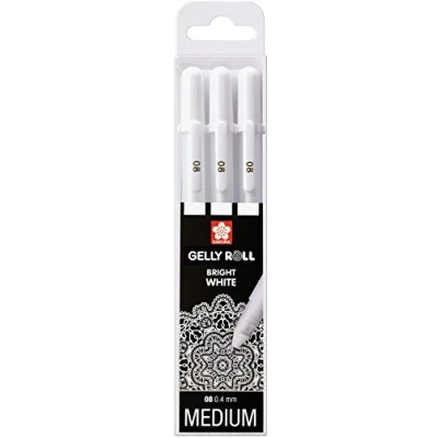 Imagen de Juego de 3 bolígrafos blancos Gelly Roll Basic Sakura en estuche