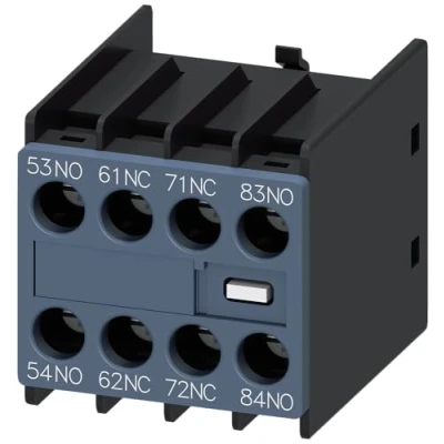 Imagen de Siemens 3RH2911 1GA22 AUX.Switch Block,Front,2NO+2NC, Curr.Path, 1NC, 1NO, para RELÉS DE CONTACTOR, SZ S00, Terminal 53/54,61/62,71/72,83/84 F. 3RH2140 / 3RH2440 (EN 50011), Blanco