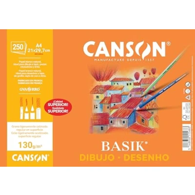 Imagen de Canson Dibujo Basik Liso, Ecopack A4, 250 hojas, 130 g