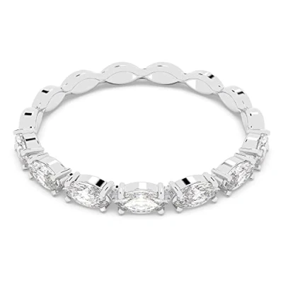 Imagen de Swarovski Anillo Vittore Marquise, Blanco, Baño de rodio, 55