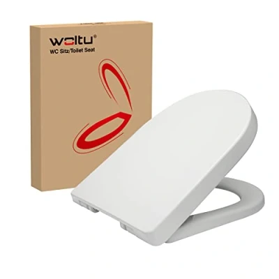 Imagen de WOLTU Tapa de WC Inodoro Asiento Bisagra Cierre Suave Instalar Rápida Antibacteriano