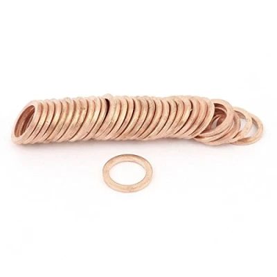 Imagen de 10 mm x 14 1,5 de cobre aplastar arandela junta plana anilla 50 piezas