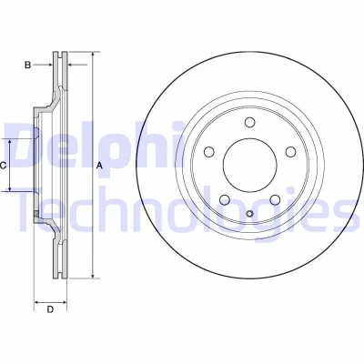 Imagen de DELPHI BG4693C Disco de freno 302 18 5 ventilado revestido sin procesar cojinete rueda, anillo sensor ABS MAZDA: RX 8