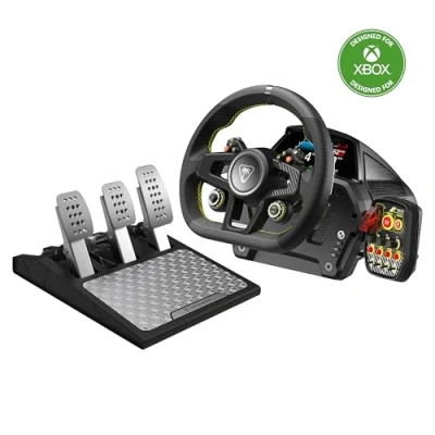 Imagen de Turtle Beach VelocityOne Race Sistema de Volante y Pedales con Force Feedback, Cambios Palanca Magnéticos Sensores Efecto Hall para Xbox Series XSOne &amp; Window 1011 [Licencia Oficial Xbox]