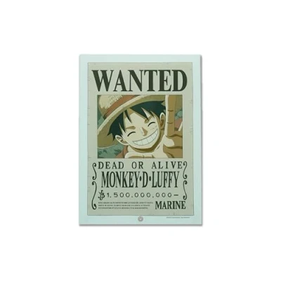 Imagen de Teknofun Licencia One Piece Neón LED de pared Luffy Wanted 30 CM Luz decorativa USB (cable incluido) Se entrega con 2 soportes Marrón, Beige, Blanco Para niños 811642