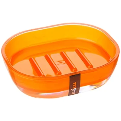 Imagen de Excelsa Línea Bagno Jabonera, Poliestirol, Naranja, 11x12x3 cm