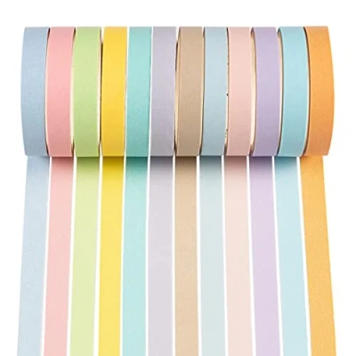 Imagen de YUBX Washi Tape Set 12 Rollo cinta adhesiva decorativa Glitter Adhesivo 8MM De ancho (Rainbow Small)