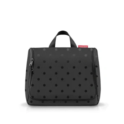 Imagen de reisenthel toiletbag XL Práctico neceser con gancho, material impermeable, Glossy Dots Black, 28 cm