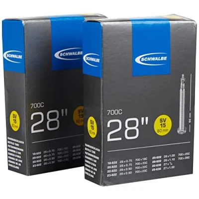 Imagen de Schwalbe SV15 60 Cámara de Aire, Unisex Adult, Negro, 700C (2 unidades)