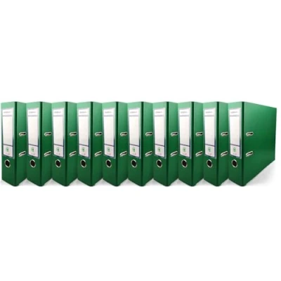 Imagen de Netuno 10x Ekobox archivadores color verde 2 anillas 8 cm A4 organizador ancho de cartón para oficina estanterías carpetas escritorio despacho