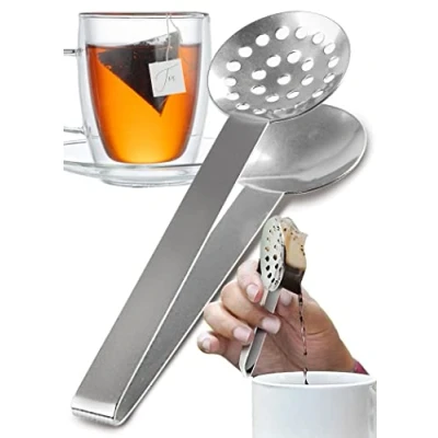 Imagen de ORBLUE Exprimidor de Bolsas Té ORBLUE, Pinzas Cocina y Colador en Acero Inoxidable, Utensilios Multiusos para Hielo 100% Inoxidable Resistente
