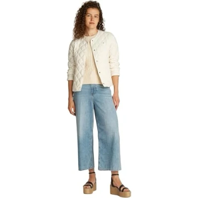 Imagen de Tommy Hilfiger Cazadora acolchada Mujer Down Quilted Collarless con botones, Marfil (Ivory Petal), XL