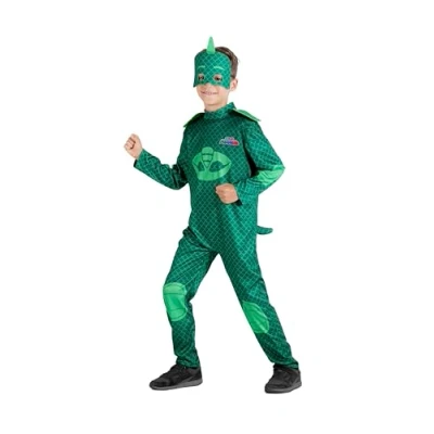 Imagen de Gekko Gecko disfraz niño original PJ Masks (Talla 5 7 años) con máscara