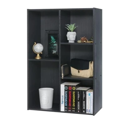 Imagen de Iris Ohyama Estantería de Cubos 5 Compartimentos, 60cm Ancho, Negro, Exposición, Modular, Almacenamiento, para Sala Estar, Habitación, Oficina, Espacio Ahorrado, Librería, Montaje Fácil,
