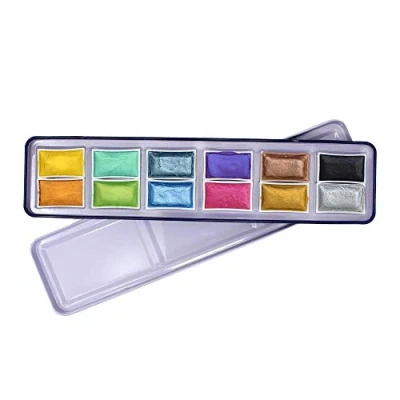 Imagen de ARTWAY Set de pintura acuarela Shimmer 12 sartenes llenas