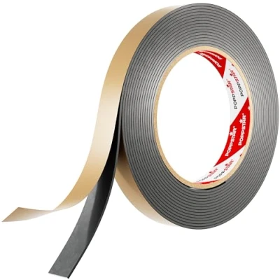 Imagen de Poppstar Cintas adhesivas de butilo doble cara (5m x 15mm 1,6mm), autoadhesiva y selladora, negra
