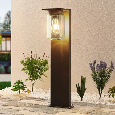 Imagen de Lámpara para exterior &#039;Semka&#039; (Moderno) en Negro hecho de Aluminio (1 llama, E27) Lucande iluminación senderos, baliza, farola