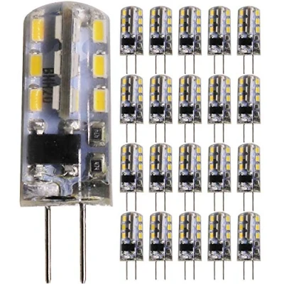 Imagen de Mengjay 20x G4 Bombillas LED 1.5W,Blanco cálido 3000K Lámparas LED,Equivalente a 15W Luz halógena, 120Lm 220V AC, Sin parpadeo, Ángulo de 360 grados,para iluminación sala. (24 SMD 3014)