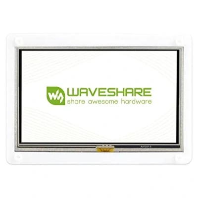 Imagen de Waveshare 5 Inch Display for Raspberry Pi 4 Resistive Touchscreen 800x480 High Resolution HDMI LCD with Bicolor Bracket Case Mini Portable Monitor Compatible All Drivers provided