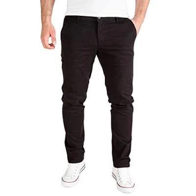 Imagen de PITTMAN Derrick Pantalón Chino para Hombre Pantalones Negros Chinos Elásticos Ajuste Slim, Negro (Black 194008), W31/L32
