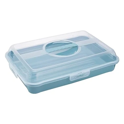 Imagen de keeeper Fiambrera para bocadillos, tartas y magdalenas, Polipropileno, Rectangular, Enrico, Azul nórdico