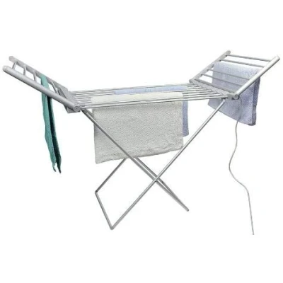 Imagen de Highlands secador eléctrico de ropa climatizada plegable energía eficiente, secadora húmeda, estante caballo, plata