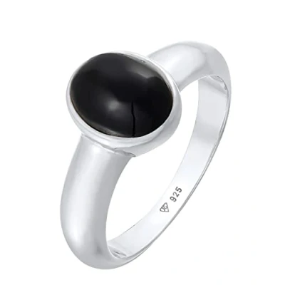 Imagen de Kuzzoi anillo de sello para hombre con piedra ónix negro, plata ley 925 pulida, maciza preciosa, hombres en tamaño 62