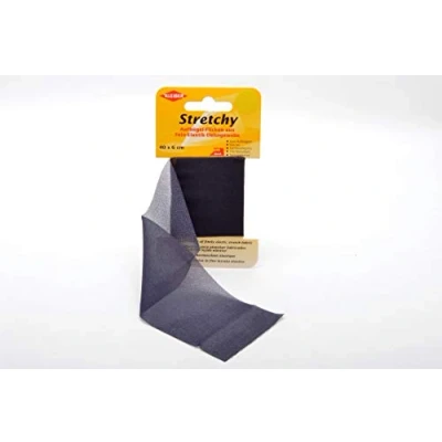 Imagen de Kleiber Iron On Elasticated Clothing Repair Tape, 40cm x 6cm, Dark Blue/Navy, Azul, 40 6 cm, 2 Unidades