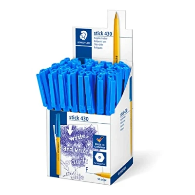 Imagen de Staedtler Stick 430 F 3CP5 Bolígrafo de punta fina (50 unidades), color azul