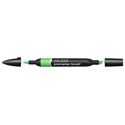 Imagen de Winsor &amp; Newton Promarker Brush Rotulador Doble Punta, Punta Pincel, Tinta Base Alcohol, Color Grass (g457)